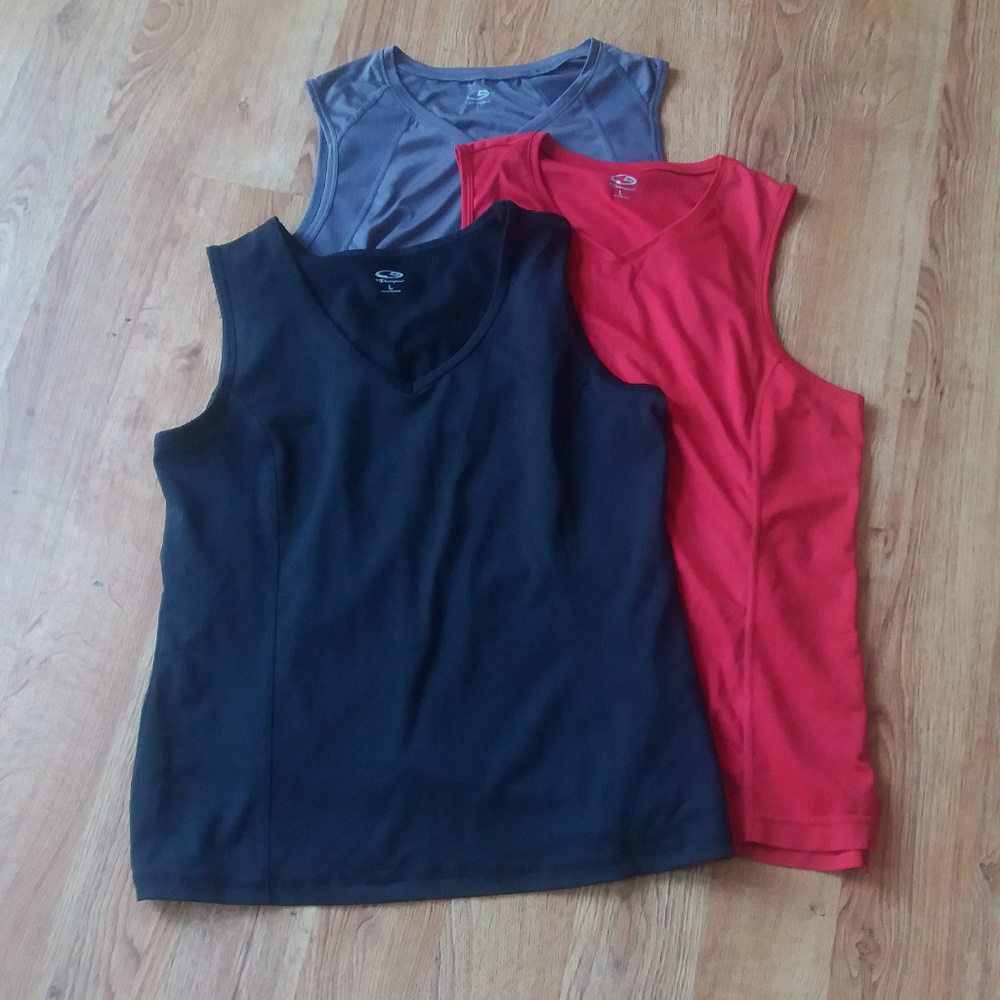 3 Champion sleeveless work out tops